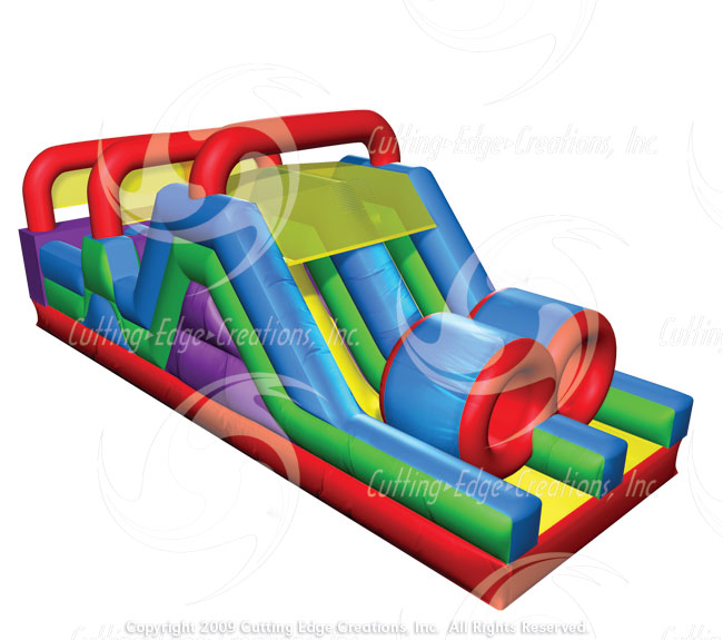 Wacky Mini Obstacle - Bouncer with Inflatable Slide - side view
