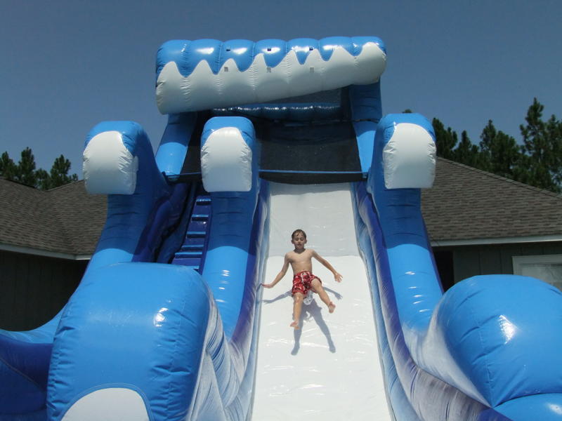 Inflatable indoor/outdoor, wet/dry slide
